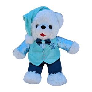 Dan Dee Snowflake Teddy 2018 Plush Bear Blue Vest Hat Bow Tie Embroidered 18in